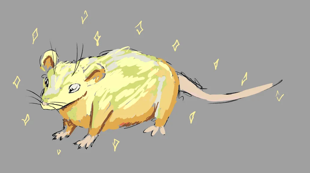 Shiny golden rat