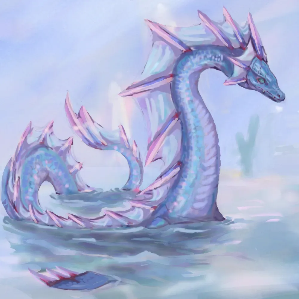 Crystal water dragon