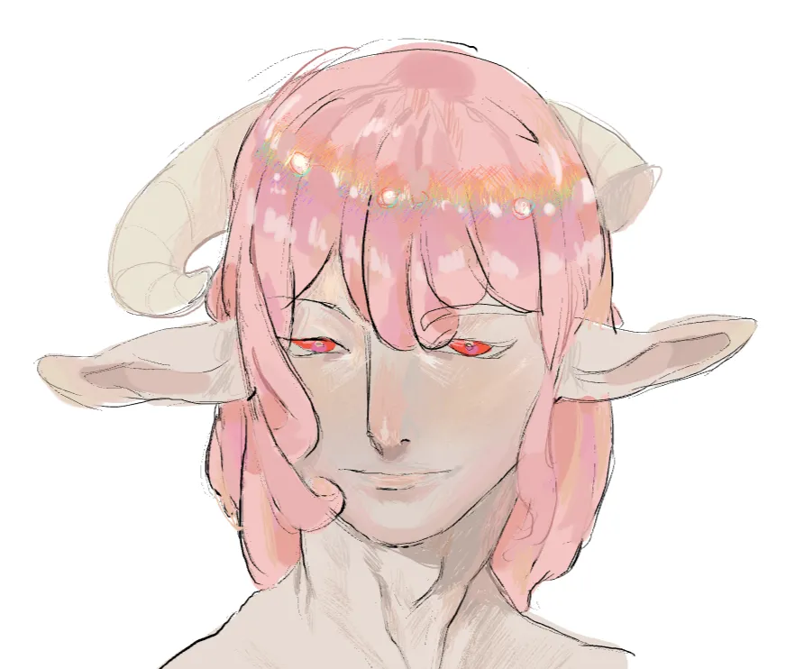Cutie pie demon or man goat or whatever it is