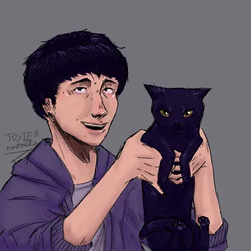 Kris and his cat Felix
