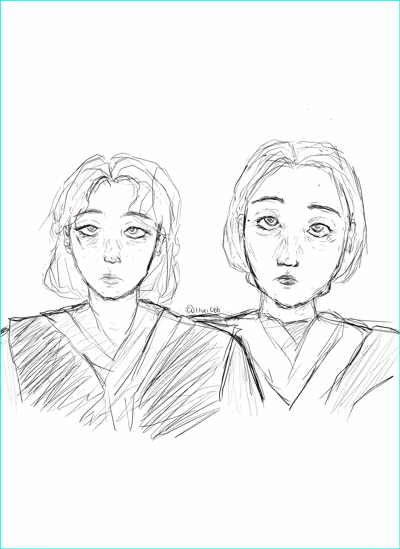 sister and me in halloween costumes! we are going to match. she’ll be anakin and i’ll be obi-wan =) for some reason i made her more unrealistic so idk how i really feel abt this drawing