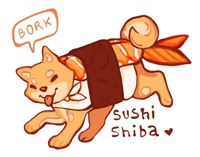 sushi shiba goes bork
