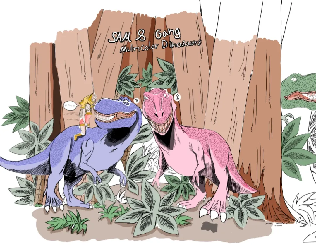 SAM & Multicolor dinosaurs
