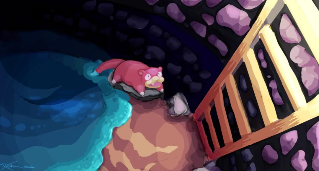 A redraw of Slowpoke Well from Pokemon Heartgold/Soulsilver