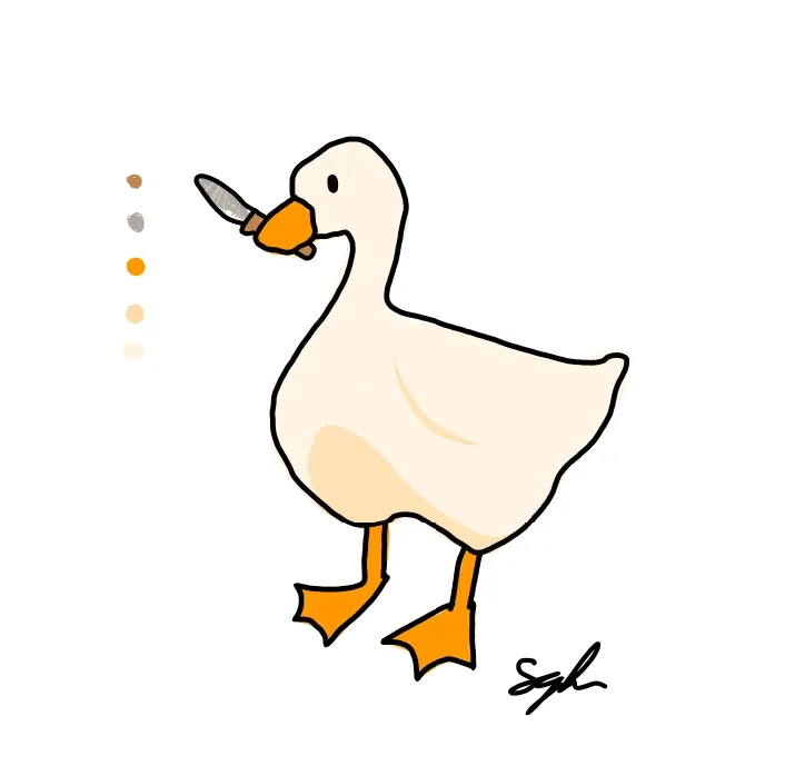 goose with a knife