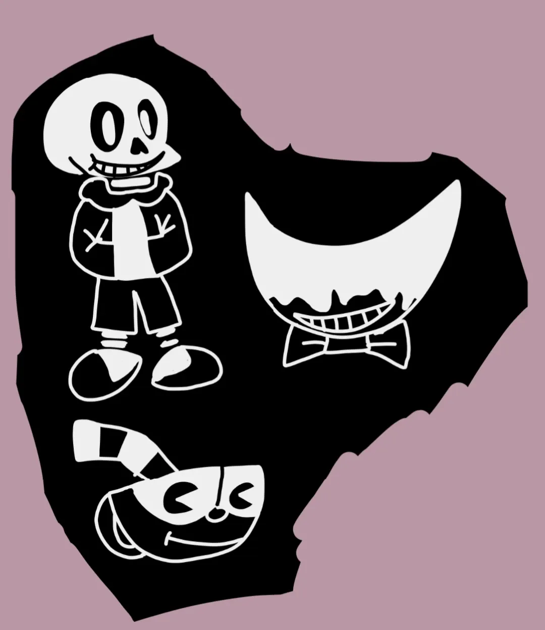 Sans Bendy And Cuphead