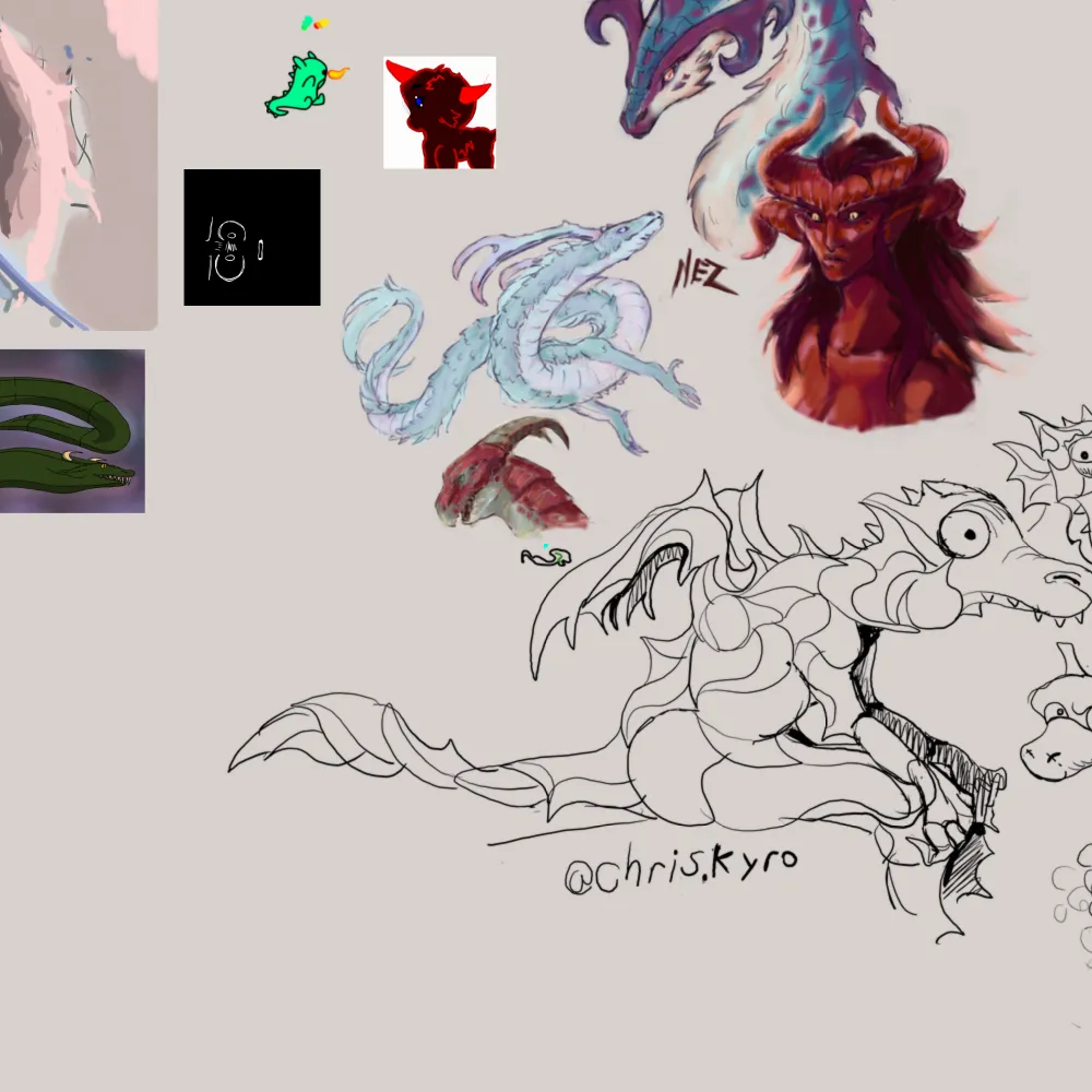 Drawing dragons and stuff 